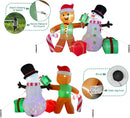 COOLWUFAN 6 FT Christmas Decorations Outdoor Inflatables Gingerbread Man Snowman Blow Up Yard Decor, Outdoor Inflatables Decorations with Rotating LED Light for Garden Patio Lawn Holiday Party Xmas — 6