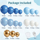 Zesliwy Dusty Blue White Gold Balloons Arch Kit, Latex, Party Decoration — 2