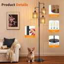 Hotsonic 72" Boho Rattan Tree Floor Lamp, Tall Dimmable Industrial Standing Lamp, Corner Decor Accent Lighting for… — 5