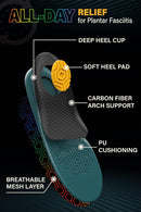 GED Carbon Fiber Insoles for Men & Women, High Arch, Heavy Duty 220 lbs — 7