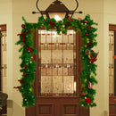 MorTime 9 FT LED Christmas Garland with Pinecones Red Berries Bows Christmas Balls Candies, Multi-Function Christmas Garland with 50 Warm White LED Lights, 180 Branch Tips — 7
