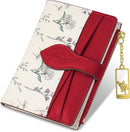 Wallets for Women- RFID Blocking- Soft PU Leather Bifold Coin Zipper Pocket Purse-Small flower wallet Credit Card Holder with ID Window (Green)