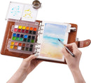 Fuumuui Travel Watercolor Set, Portable Watercolors Paints Kit with 36 Vibrant Colors, 300gsm Cotton Sketchbook, Compact Design Multifunctional Travel Brush – Plein Air Painting Supplies for Beginners, Hobbyists and Artists to Create Anywhere | Large — 1