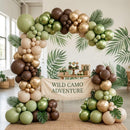 Sage Green Brown Safari Balloons, 60PCS Dusty Olive Green Coffee Beige Metallic Gold Eucalyptus Latex Balloon, Camo Army Hunting Balloons for Woodland Baby Shower Birthday Party Decorations Supplies | 12inch-60pcs — 7