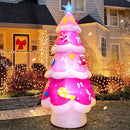 KOOY 7FT Christmas Inflatable Outdoor Decoration, Christmas Pink Tree Outdoor Blow up Yard Decorations with LED Light Up for Xmas New Year, Winter Outdoor Xmas Decor for Yard Holiday Party Lawn Décor — 1