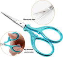 Embroidery Scissors 3.6 inch Crafting Scissors with Leather Cover | Light Blue — 3