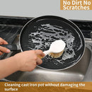 2 Pack Kitchen Dish Brush Bamboo Handle Dish Scrubber Built-in Scraper — 7