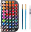 48 Colors Washable Watercolor Paint Set, with 3 Brushes Pen — 1