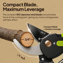 8.5" Professional Pruning Shears, Garden Clippers - Cuts 3X Easier Sharp Japanese Blade, Arthritis Friendly Garden Scissors for Seniors, Bonsai Cutters | Garden Shears — 3