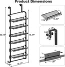 BUKFEN 6-Tier Adjustable Metal Shoe Rack, Over Door & Wall Mount Organizer — 8