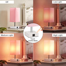 Pink Touch Table Lamp for Bedroom - Dimmable, USB C+A, Girls Bedside Lamp — 4
