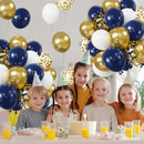 Zesliwy Navy Blue White Gold Balloons Set, 50pcs 12 In, Latex, Party Decor — 5