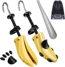 JJDPARTS Plastic & Wooden Shoe Stretcher, Pair 4-Way Shoe Expander Widener Shoe Tree Extender for Women Men | yellow | Classic — 1