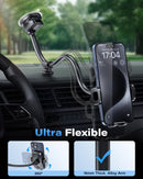 1Zero Solid Car Truck Phone Mount Holder with 14-Inch Gooseneck Long Arm | Faux Leather Surface with Black Ring photo 4