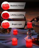 SHYMERY Flameless Votive Candles,Battery Operated LED Candle,24 Pack 200+Hour Flickering Electric Fake Candles in Red for Wedding,Table,Halloween,Festival Celebration,Christmas Decoration | Pack of 24 — 4