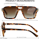 Retro Square Aviator Polarized Sunglasses Womens Mens Vintage Pilot Shades | (3pack) Grey Grading + Brown Grading + Green Grading — 5
