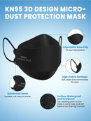 Borje KN95 Face Masks for Adults 50 Pack,5-Ply Black Disposable Face Mask Against PM 2.5 Smoke & Dust, Filtration Efficiency 95% — 4