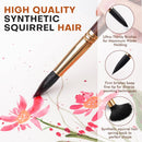 Watercolor Brushes Professional, Fuumuui 10Pcs Synthetic Squirrel Hair Water Color Paint Brush Set for Artists - Flat, Round Pointed, Dagger, Cats Tongue Oval Wash for Watercolor Gouache Inks Painting | Brown — 3