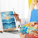 6 Pack Canvas with Tabletop Easel, Art Canvas Kit for Beginners | 6pc+easel | 1 — 6