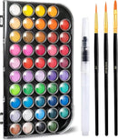 GETHPEN 48 Colors Watercolor Paint Set with 4 Brushes Pen, Travel Design | Black — 1
