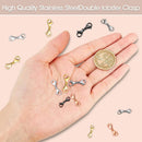 OHINGLT Double Lobster Clasp Necklace Extender Connector Bracelet Extension, Gold and Silver Lobster Claw Clasps for… — 2