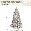 Maylaviu 6ft Pre-lit Christmas Tree, Flocked Christmas Tree with 350 UL Lights & Pine Cones & 888 Tips, Snow Frosted Artificial Christmas Tree Prelit, Auto Hinged Spruce Xmas Tree for Holiday Decor — 5