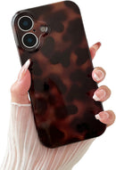 Huahuacase Compatible with for iPhone 16 Case, Tortoise Shell Chic Amber Brown Print Leopard, Classic Soft TPU Protective Shockproof Case for iPhone 16 6.1 ''Color2 — 1