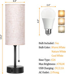 Bedside Table Lamp for Bedroom,Small Lamps for Night stands with Pull Chain — 3