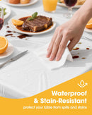 Niuara White Plastic Table Cloth - 4 Pack 54" × 108" Rectangle Disposable Tablecloths for 6FT Tables, Table Cover for Party, Holiday & Gathering Use | 54" x 108" - 4 Packs — 2