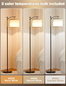Ambimall 60" Modern Floor Lamp with Beige Shade, 9W LED Bulb — 2
