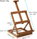 MEEDEN Heavy-Duty Tabletop Studio H-Frame Wooden Easel- Solid Beech Wood Adjustable Artists Desktop Wood Easel Table for Artist, Beginners & Teens- Holds Canvas Art up to 23" High (Walnut) — 2
