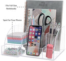 My Space Organizers Clear Acrylic Desk Oganizer, 9 Compartments, Office Supplies and Desk Accessories Organizer, Home Decor Desktop Organizer (Clear) — 3