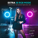 Weilisi 10" Ring Light with Stand 72'' Tall & Phone Holder,38 Color Modes Selfie Light with Tripod Stand,Stepless Dimmable/Speed LED Ring Light for iPhone & Android,YouTube, Makeup,TIK Tok photo 5