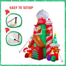 [Flash Light] 10FT Tall Christmas Inflatable Outdoor Decoration Candy Castle with Santa Gingerbread and Penguin, Christmas Blow Up Candy Castle Inflatables for Xmas Outdoor Decorations — 5