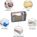 samstar 6 Pack Mesh Wall Mounted File Holder Metal Wall File Pocket Mail Organizer for Office/Home(with Label Panel) — 6