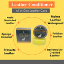 Mink Oil Leather Conditioner & Waterproof Balm - Premium Beeswax Formula for Boots, Shoes, Jackets & Bags - Restores & Protects All Leather - 5oz with Applicator Sponge — 8