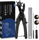 Leather Hole Punch for Belt, Diyife Revolving Punch Plier Kit, 6 Hole Sizes | Black — 1