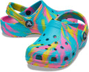 Crocs Kids Classic Watercolor Marbled Clog – Rainbow Tie Dye — 3