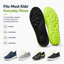 4D Cloud-Like Insoles for Kids & Youth - Memory Foam Shoe Inserts with Shock Absorption, Trim-to-Fit Arch Support for Healthy Development of Growing Feet (US Youth 5Y-6Y) - Black - US Youth 3Y-4Y/235mm — 5