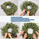 24" Real Touch Christmas Wreath with Lights – Pre-Lit Artificial Cedar Greenery Christmas Door Wreath, Realistic Christmas Wreath Outdoor for Front Door or Holiday Home Décor — 6