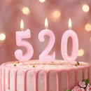 PHD CAKE 10-Pieces Pink Glitter Numeral Birthday Candles, Cake Numeral Candles Number 0-9 Glitter Cake Topper Decoration for Birthday,Wedding Anniversary,Party Celebration — 5