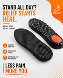 Cloud Steppers Insoles - 4D Memory Foam Cloud Insoles for Men & Women - Soft Anti-Fatigue Shock Absorption Shoe Inserts (Black, Men: US 8-11) - Men: US 11-13 — 6