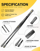 4 Pcs Fine Long Tweezer Tongs Professional Black, 12'' and 10'' Stainless Steel for Kitchen, Food, Cooking,… — 2