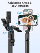 Portable Selfie Stick, 4 in 1 Extendable Phone Tripod Stand with Detachable Wireless Remote & Phone Holder 360° Rotating Mini Travel Tripod Compatible with iPhone 16/15/14/13 Pro/Android/Gopro photo 4