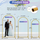 Hemmotop Metal Arch Backdrop Stand Set of 3, 6ft, 6.6ft, 7.2ft, Gold | 7.2ft, 6.6ft, 6ft — 2