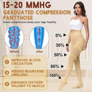 CASMON Medical Compression Pantyhose 15-20 mmHg Closed Toe Tights 2 Pairs | Black+Beige | Medium — 2
