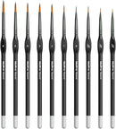 Nicpro 10 PCS Detail Paint Brushes Set, Miniature Brushes for Fine Detailing & Art Painting - Acrylic, Watercolor, Oil, Models, Paint by Numbers, Craft | 10PCS - Detail — 1