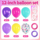 Pink Blue Purple Balloon, 68 Pcs 12 Inches Hot Pink Metallic Purple Teal Yellow Balloons Confetti Balloons for Kids Magic Theme Birthday Decoration Baby Shower Engagement Party Supplies — 2