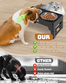 Jovrun Elevated Dog Bowls for Small Dogs and Cats, Non-Slip Cat Bowls with 2 Thick 5.5" Stainless Steel Dishes, Dog Feeder 2 Heights Adjustable to 2.6"-5.3" — 5