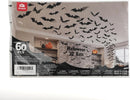 Coogam 60PCS Halloween Bats Decoration, 4 Different Sizes Realistic PVC Black 3D Scary Bat Sticker for Home Decor DIY Wall Decal Bathroom Indoor Hallowmas Party Supplies — 2